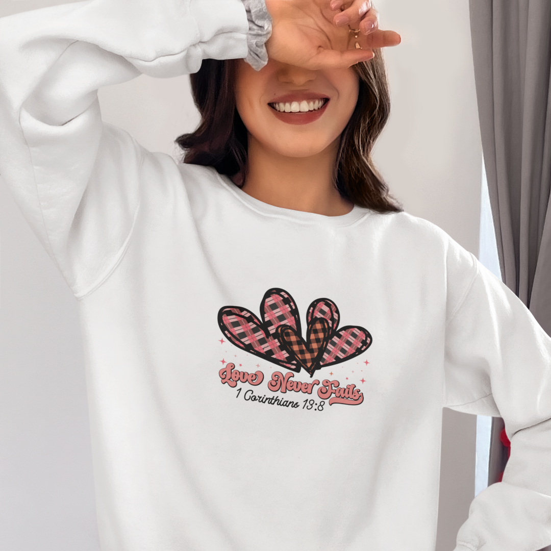 Love Never Fails Sweatshirt Limited-Edition Valentine's Day