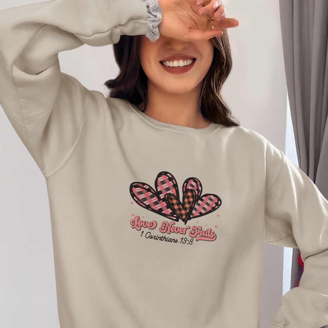Love Never Fails Sweatshirt Limited-Edition Valentine's Day