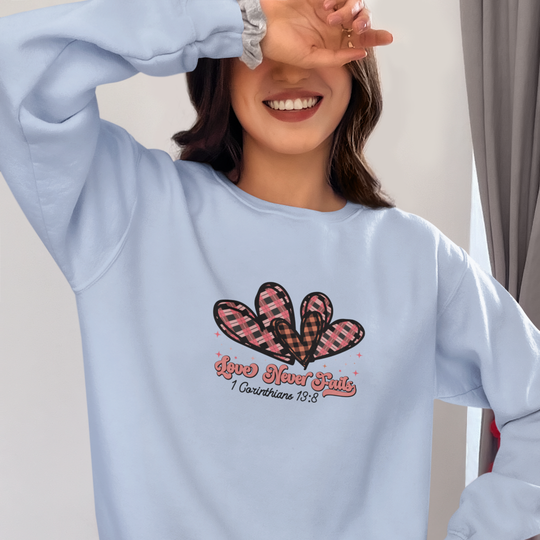 Love Never Fails Sweatshirt Limited-Edition Valentine's Day