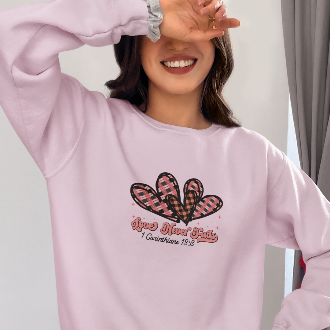 Love Never Fails Sweatshirt Limited-Edition Valentine's Day