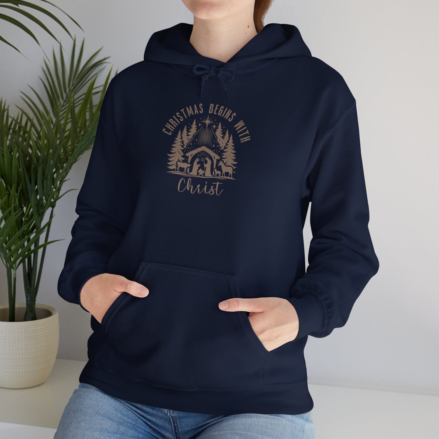 Christmas Begins with Christ Hoodie