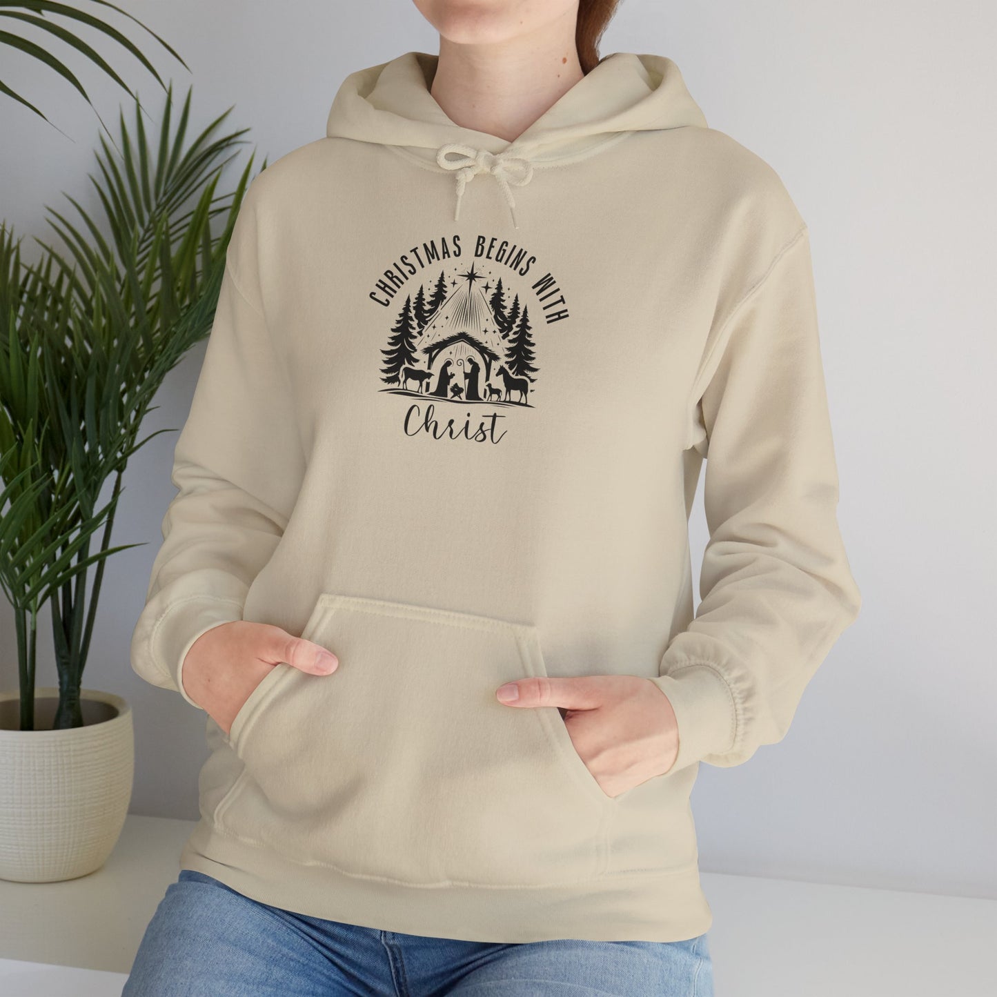 Christmas Begins with Christ Hoodie