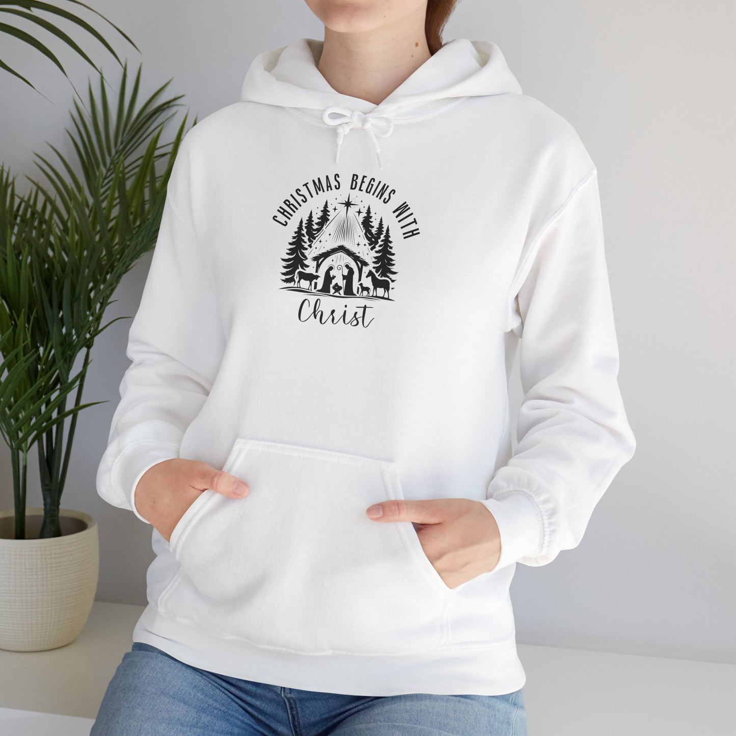 Christmas Begins with Christ Hoodie