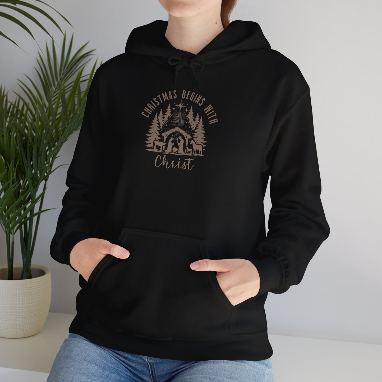 Christmas Begins with Christ Hoodie